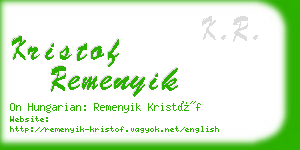 kristof remenyik business card